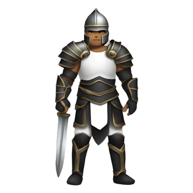 gladiator white human male in black armor rpg fantasy  sticker