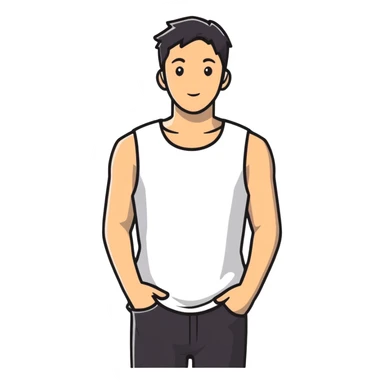 white sleeveless T-shirt sticker
