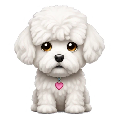 white maltipoo sad sticker