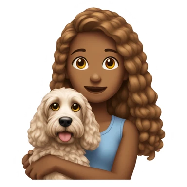 Girl with her cockapoo  sticker