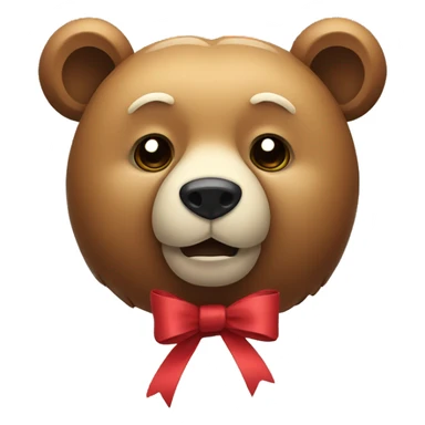 A bear with a bow sticker