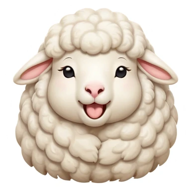 Cinematic Cute Yawning Sheep Portrait Emoji, Head tilted slightly with a dramatic, wide-open yawn, showcasing a soft, downy white fleece with gently drooping ears, round gentle eyes barely open in drowsy contentment, Simplified yet irresistibly adorable features, highly detailed, glowing with a soft, cozy glow, high shine, relaxed yet expressive, stylized with a touch of whimsical charm, bright and endearing, soft glowing outline, capturing the essence of a sleepy yet affectionate sheep, so drowsy it feels like it could stretch out of the screen and curl up for a nap! sticker