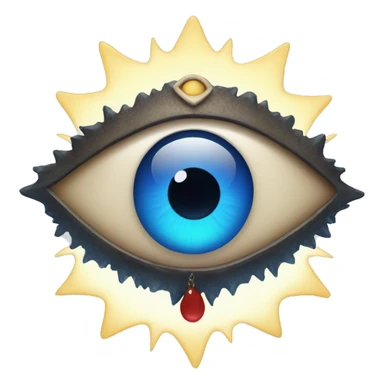 Evil eye with blue heart and sun sticker