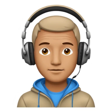 man with headphones sticker