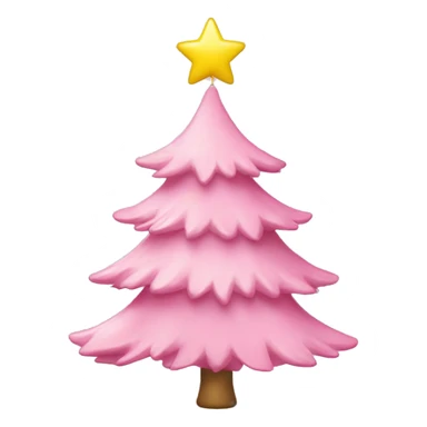 Pink Christmas tree with pastel yellow star on top and white tinsel  sticker