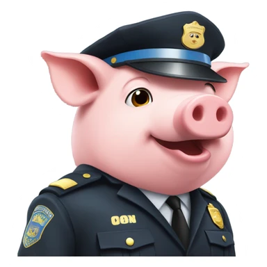 Pig as a cop sticker