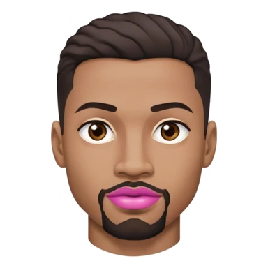 Lightskin black man, short hair waves, goatee , muscular , thick eyebrows , pink lips, brown eyes  sticker