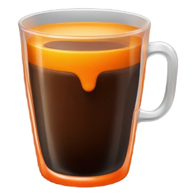 one coffee with orange juice in a glass cup sticker