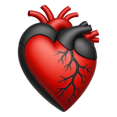 Black and red heart tattoo style sticker