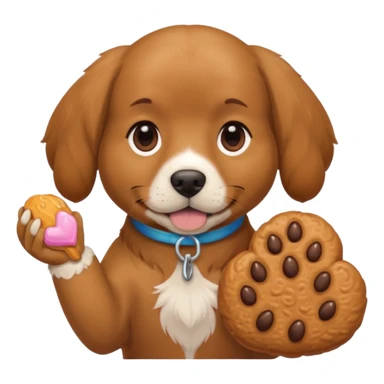 trainer hand holding a treat in front of a dog sticker