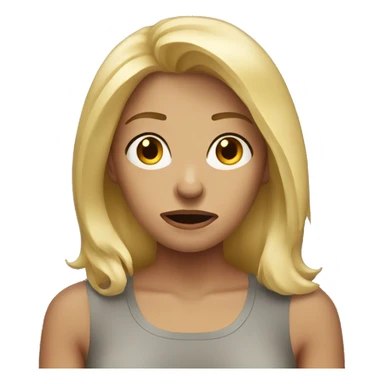 Blonde woman frustrated  sticker