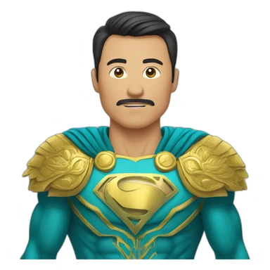 Superhero Kazakhman with ornament of Kazakhstan sticker