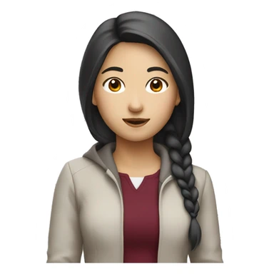 Asian collge girl in burgundy outfit sticker