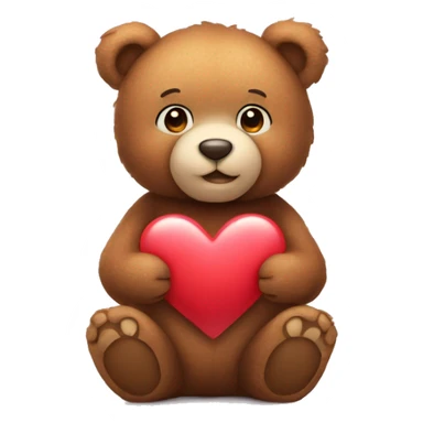 Teddy bear with a heart in his hands sticker