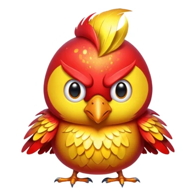 glitter red and yellow anger bird sticker