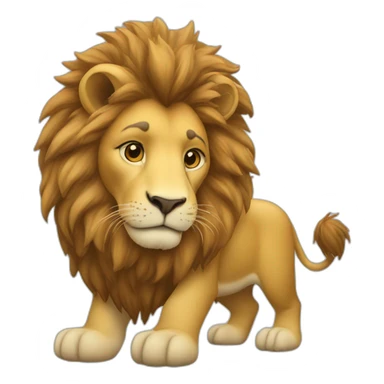 un lion avec u chameau sticker