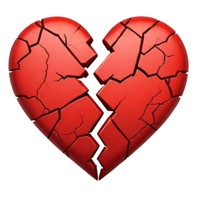 broken heart with a crack in the middle sticker