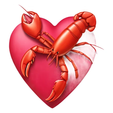 valentine heart card with lobster sticker