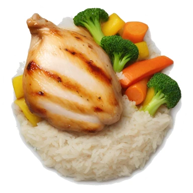 chicken breast and veggies with rice bowl sticker