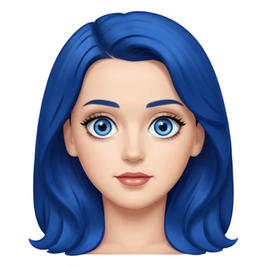 Katy Perry with blue eyes, dark blue long hair sticker