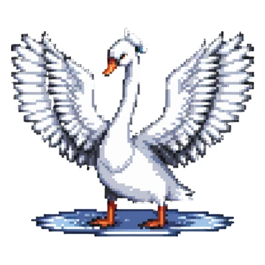 swan with wings spread sticker