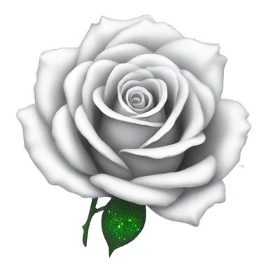 glitter rose white sticker