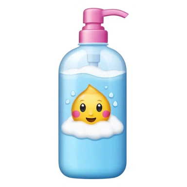 Bottle with a sticker for bath foam   sticker