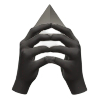 Hands shaped like triangle sticker