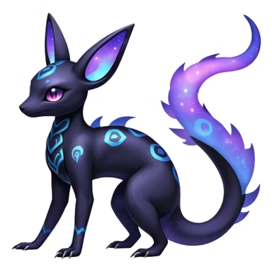 Nebulae Salandit-Umbreon-Fakémon-hybrid-creature (full body)  sticker