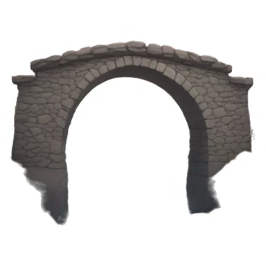 Stone bridge with red flames behind it sticker