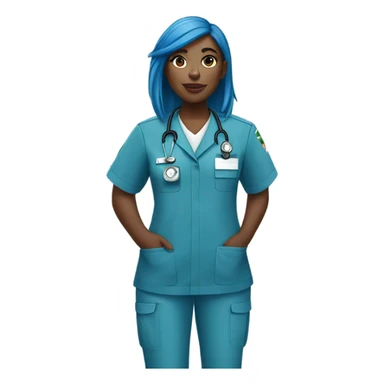 Paramedic black woman with blue hair sticker