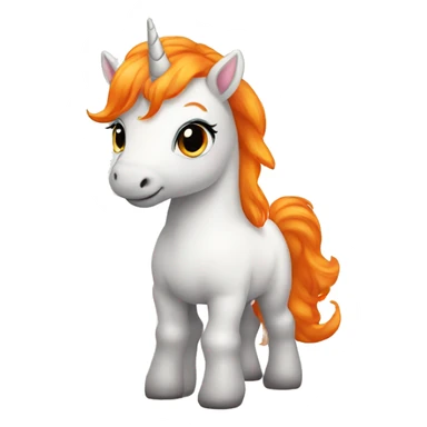 Baby unicorn with orange hair sticker