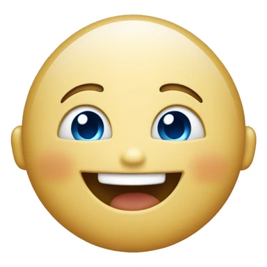 cute smiling emojii with blue eyes and a happy closed mouth sticker
