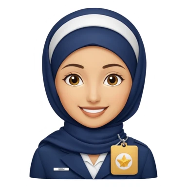 Hijabi flight attendant sticker