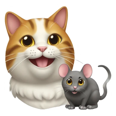 a cat and a mouse sticker