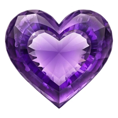 Slightly mossy heart shaped natural amethyst  sticker