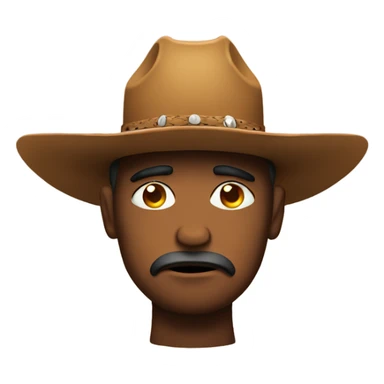 sad face with cowboy hat sticker