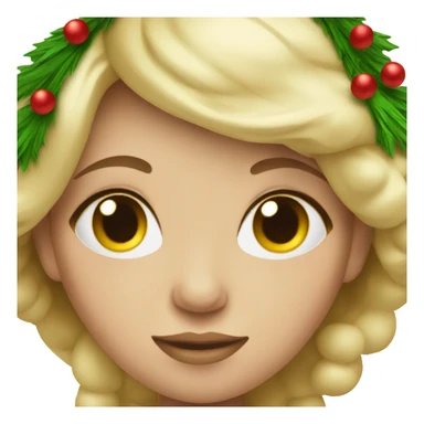 blonde pregnant woman at the Christmas tree sticker