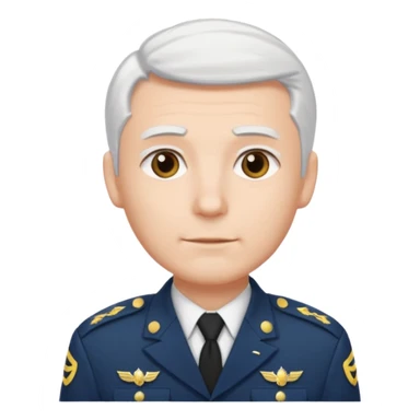 male soldier white hair style sticker
