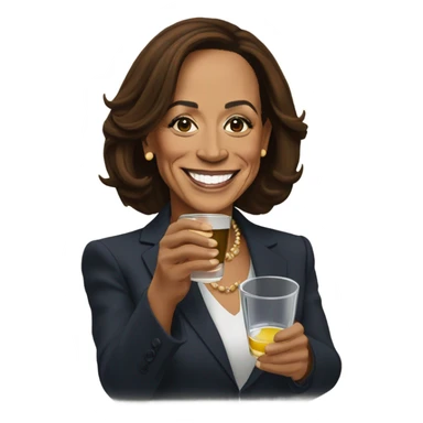 Kamala Harris taking a shot sticker