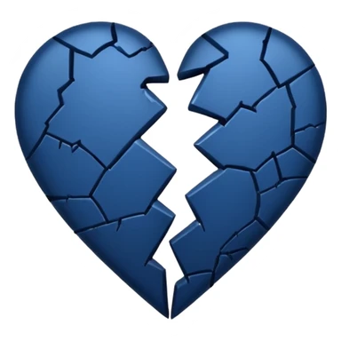 Emoji de corazón azul  oscuro roto ala mitad  sticker