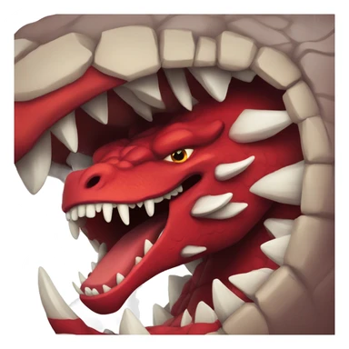 view of a red dragon’s mouth sticker