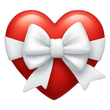 Red heart with the white tiny bow sticker