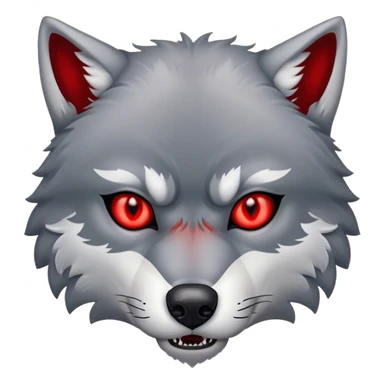 Evil Aggressive Grey Wolf with red eyes sticker