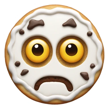 cookie with a cult eye icing design in white sticker