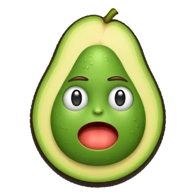Emoji of a stressed-out avocado 🥑 trying to pay online bills with tiny arms. sticker