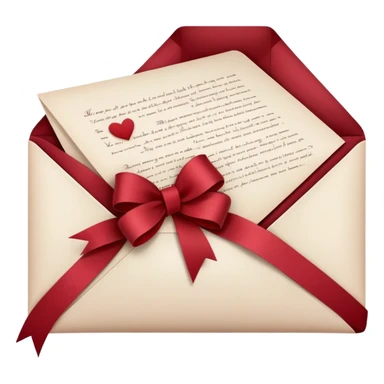 Love letter dark red sticker