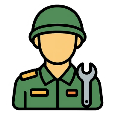 A technician in military uniform sticker