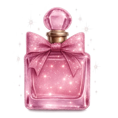 sparkling girly perfume bottle, pink and glamorous sticker