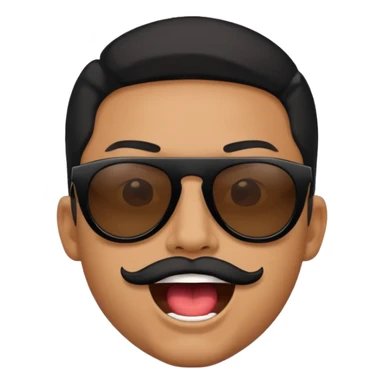 a bold man with black sunglasses and his mouth opened sticker